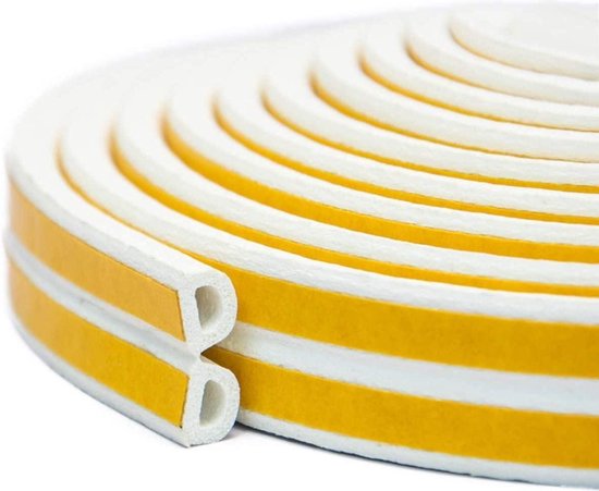 Selbstklebende Zugluftdichtung Typ D – 6 Meter, Weiß – Kälteschutz, Schalldicht, Wasserdicht, Staubdicht