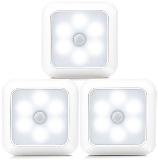 3er-pack Led-lampen Mit Bewegungsmelder，batteriebetriebenes Nachtlicht，schrankbeleuchtung，treppenbeleuchtung，aluminium