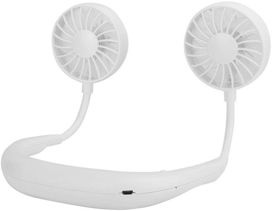 Allecto，tragbarer Nackenventilator，freihändiger Ventilator，lange Akkulaufzeit，weiß，persönlicher Ventilator，ideal Für Zu Hause Und Unterwegs