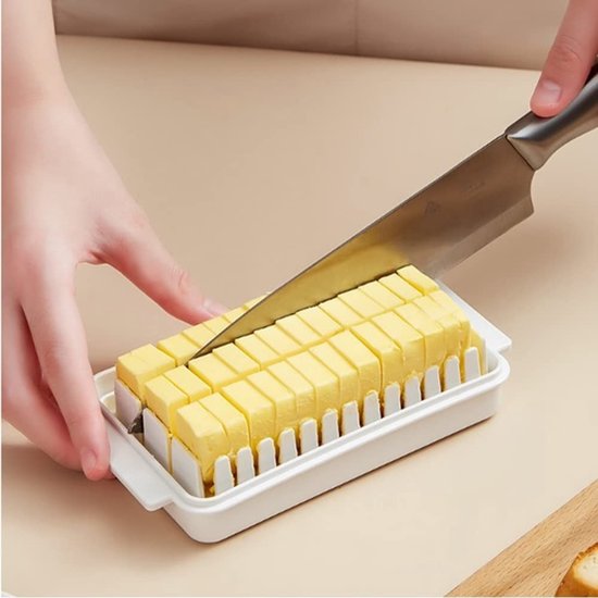 Onf3 – Butterdose – Käseaufbewahrung – Transparenter Deckel – Weiß – Butterschneider – Für Den Kühlschrank – 16,5 X 9,5 X 5 Cm