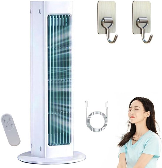 Tragbare Klimaanlage – Mini-luftkühler – Persönliche Kühlung – Extrem Leiser Betrieb – 32,5 X 7,5 X 7,5 Cm – Weiß