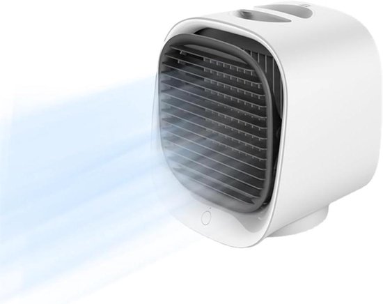 Tragbarer Luftkühler – Mini-ventilator – Persönliche Kühlung – Kühlt Und Befeuchtet – L 15,5 B 14,5 H 17 Cm – Weiß