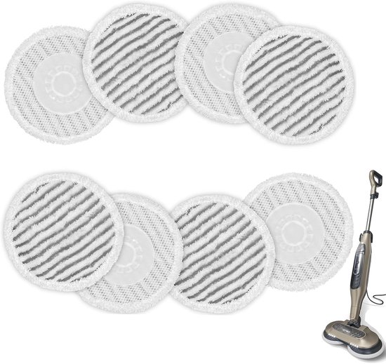 Ersatzpads，dampfreiniger-ersatzpads，mikrofaser，19 X 19 Cm，weiß，8 Stück