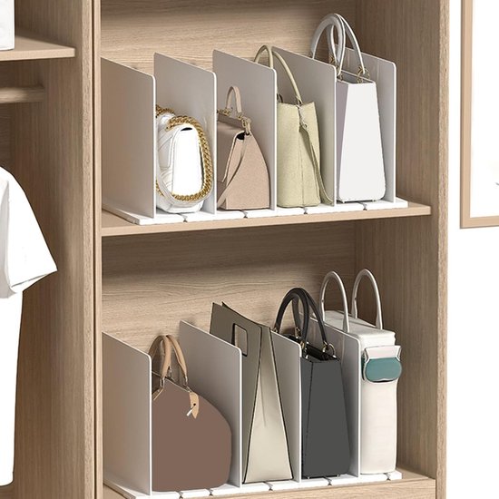 Handtaschenregal，5 Fächer，handtaschenständer，handtaschenschrank，zeitschriften Und Kleidung Aufrecht，weiß