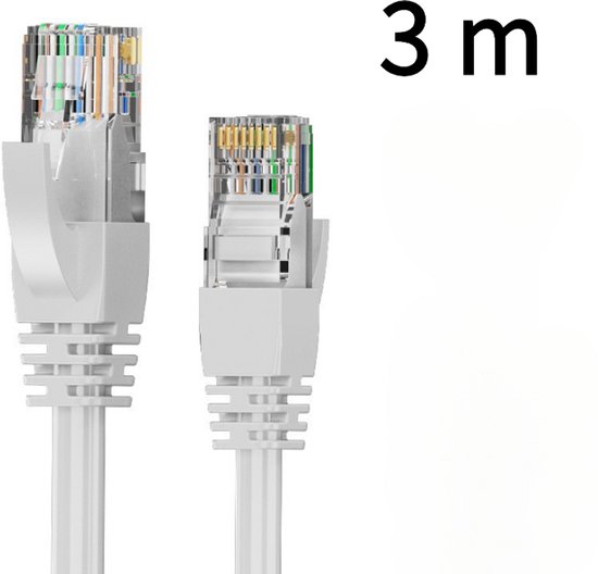 10 Gbit/s 5er-packung Verwicklungsfreies, Geschirmtes Cat 6a-ethernetkabel – Ca. 3 M (10 Fuß) – Cat 6a-kabel, Ethernet-kabel, Weiß