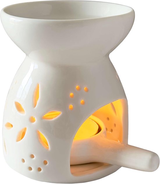 Aromatherapie-set Mit Weißöl, Bestehend Aus Einem Teewachswärmer Mit Teeschale, Einem Ätherischen Öldiffusor Und Einem Aromatherapie-ölwärmer.
