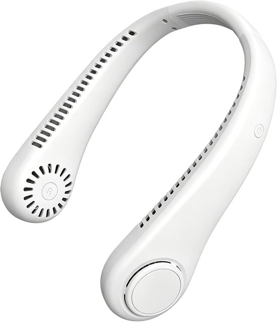 Tragbarer, Klingenloser Nackenventilator, 3 Windgeschwindigkeiten, 800 Mah Usb-aufladbar, Tragbares, Freihändiges Design, Ideal Für Reisen (weiß)