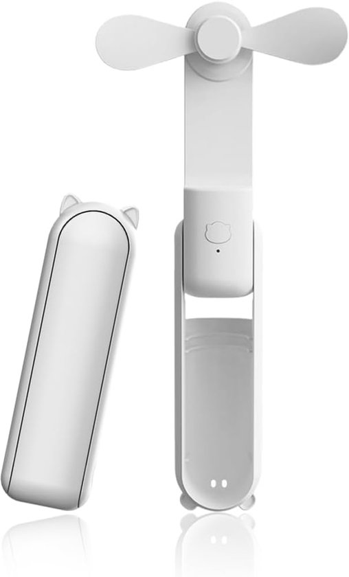 Mini-handventilator, Tragbarer, Leiser Ventilator Mit 2500-mah-powerbank, Usb-aufladbar, Max. 12–48 Stunden Laufzeit, Weiß