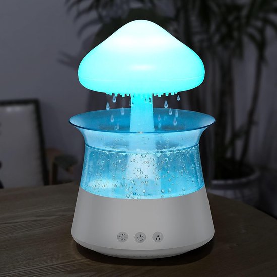 Luftbefeuchter „regenwolke“ – Aromatherapie-diffusor – 7-farbiges Licht – Weiß