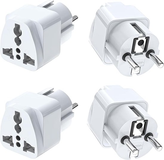 4-teiliger Universal-reiseadapter Für Europa, Usa, Großbritannien Und Weitere Länder – Weiß