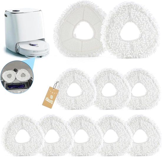 Wischmopp-pads Für Saugroboter – Nachfülltücher – Bodenreinigung – Ultrafeines Fasermaterial – 8 Stück – Weiß