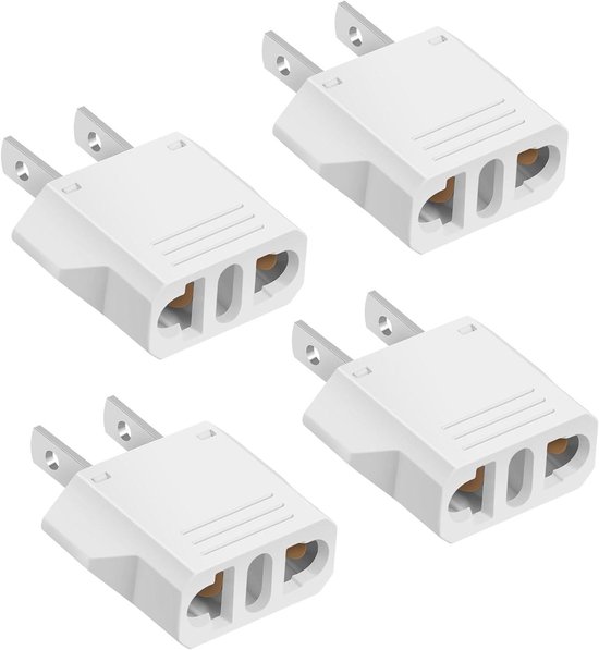 Reiseadapter – Steckeradapter – Geräte Laden – Sicher Und Zuverlässig – 4 Stück – Weiß