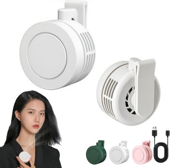 Mini-nackenventilator，900 Mah，blattloser Mini-ventilator Mit Clip Zum Befestigen，3-stufiger Nacken- Und Hüftventilator，weiß