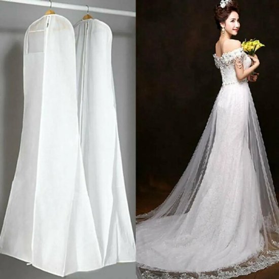 Atmungsaktive Aufbewahrungstasche, Geeignet Für Brautkleider – Weiß – 180 Cm