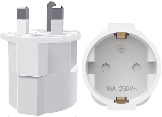2-teiliges Set Uk-steckeradapter，reiseadapter Von Frankreich Nach Großbritannien，steckeradapter Für Irland，typ-g-adapter (weiß)