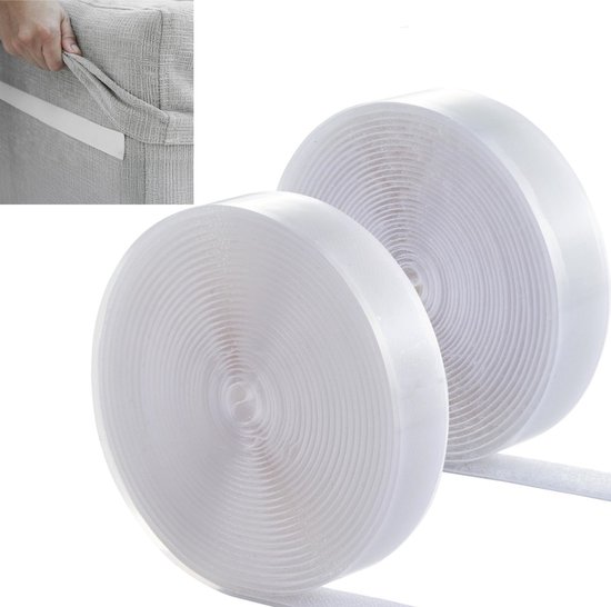 1-teiliges Set，doppelseitiges Klettband，klebestreifen Für Stoff，kein Nähen Erforderlich，weiß (20 Mm × 8 M)