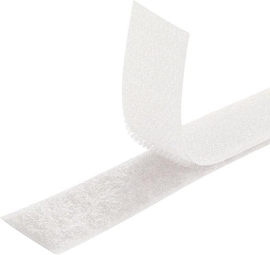 Starkes, Selbstklebendes Klettband, Weiß – Klettbänder Zum Nähen Und Basteln – 1 Meter X 20 Mm