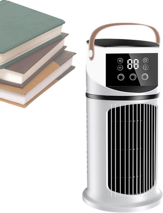 Tragbare Klimaanlage – Persönlicher Kühler – Individuelle Kühlung – 9 Einstellbare Geschwindigkeiten – 640 Ml Wassertank – Weiß