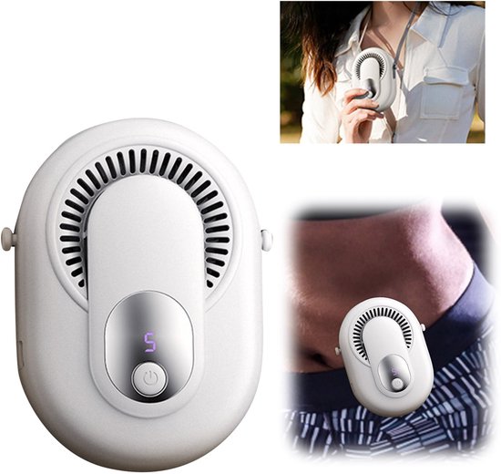 Taillenventilator，tragbarer Ventilator，4-in-1，5 Geschwindigkeitsstufen，usb-aufladbar，weiß