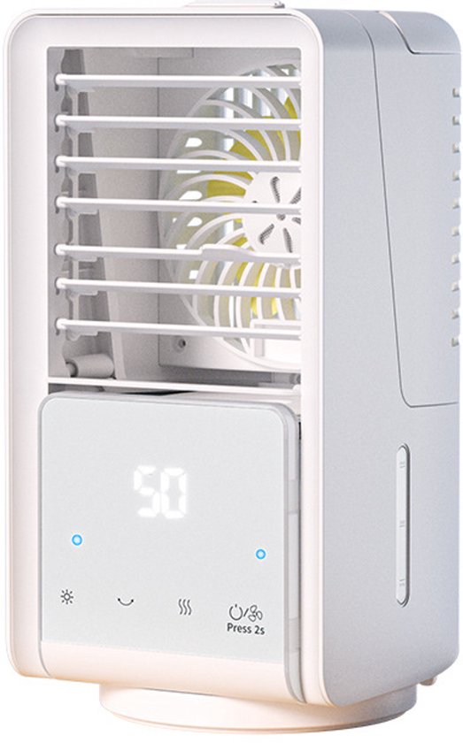 Tischventilator Mit Kaltwasserstrahl, Kleiner Outdoor-kühler, Mini-klimaanlage Für Den Nachttisch, Weiß, Einheitsgröße