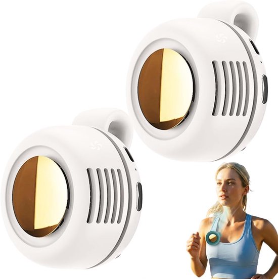 Mini-tragventilator，360° Drehbarer Taschenventilator，3 Einstellbare Windgeschwindigkeiten，reisen Und Den Bürogebrauch (weiß，2 Stück)