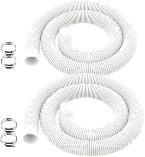 Poolschlauch – 32 Mm – Weiß – Strapazierfähig Und Rutschfest – 2er-set – 1,5 M Lang