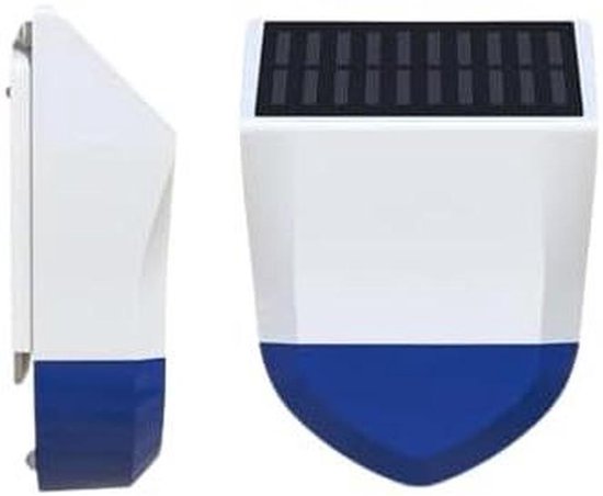 Außensirene Mit Licht – Alarmanlage – Haussicherheit – Solarbetrieben – 20 X 15 X 6,6 Cm – Weiß