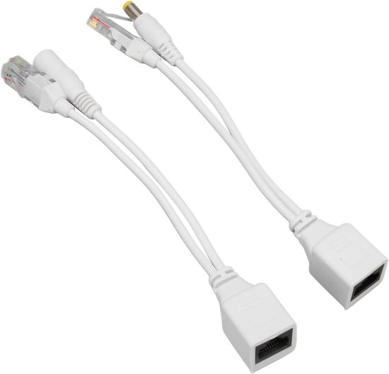 Poe-splitter-kit – Power-over-ethernet-adapter – Stromversorgung Für Netzwerkgeräte – Professionelles, Wasserdichtes Design – 12 V – Weiß