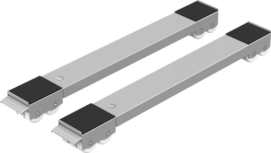 Set Mit 2 Moblies Transportrollen，gefrierschrank Bis 300 Kg，mit 24 Rädern Und Bremse. (länge Verstellbar: 45，70 Cm)，weiß