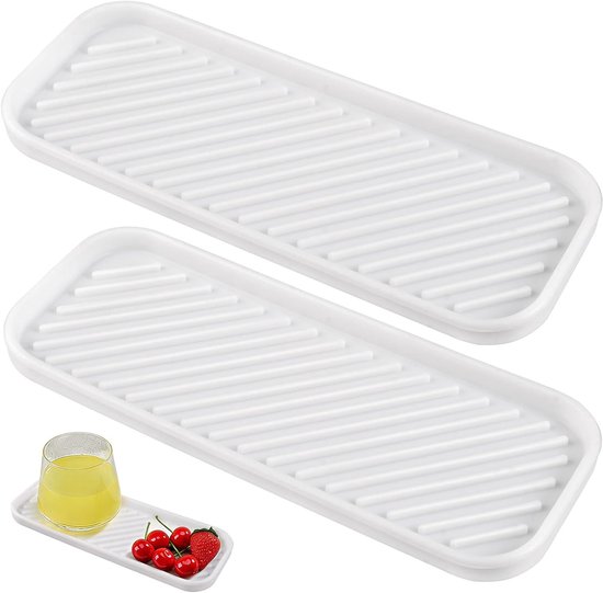 Weiche Silikon-abtropfmatte Für Die Spüle, Rutschfester Küchenorganizer, 23 X 9 Cm, Ideal Für Seife Und Schwämme, Weiß, 2 Stück