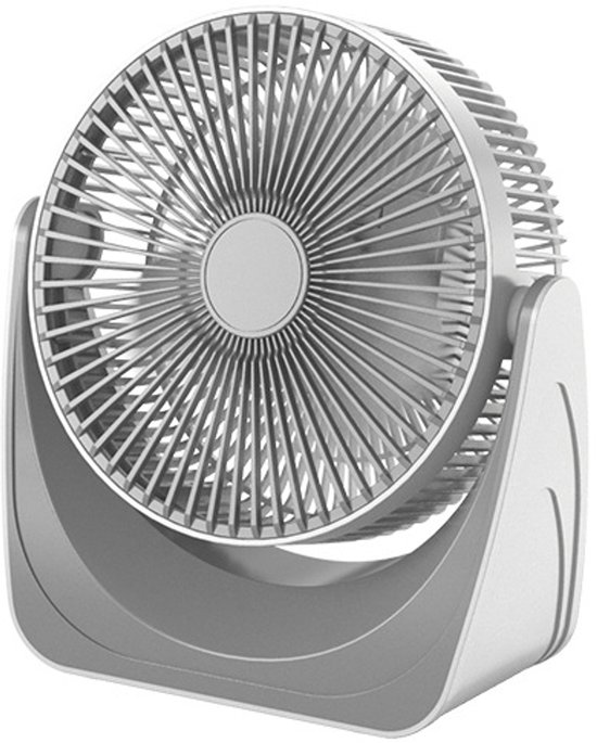 Weißer, Tragbarer Tischventilator, Leiser Betrieb, 3 Geschwindigkeitsstufen, 90° Verstellbarer Neigungswinkel, Weiß, 20 X 8,5 X 21,5 Cm