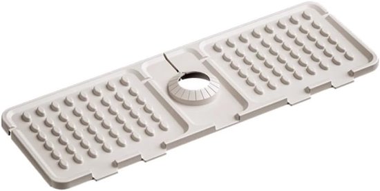 Faltbare，wasserdichte Silikon-ablaufmatte Für Spülbecken，rutschfestem Streifendesign，passend Für Rohre Bis Zu 2,48 Zoll Durchmesser (weiß)