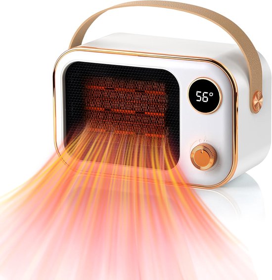 Keramik-heizlüfter, 1200 W Extra Starker Keramik-heizlüfter, Kippsicher, Mini-elektro-heizlüfter Für Zimmer, Wohnzimmer, Schreibtisch (weiß)