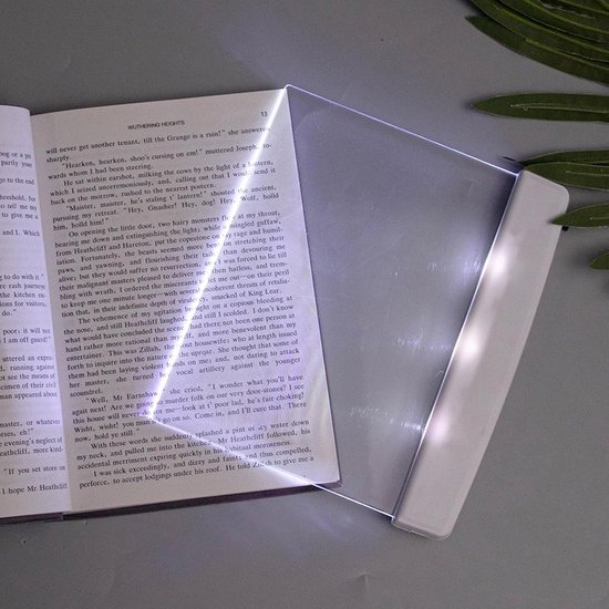 Flache Leselampe Für Die Nacht Im Bett, Transparente Led-seitenbeleuchtung, Lesezeichenbeleuchtung, Kabellose Leselampe (weiß)