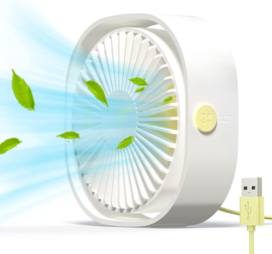 Mini-usb-ventilator，tragbarer Ventilator，tischventilator Mit 3 Einstellbaren Geschwindigkeitsstufen，usb-betrieben，für Zuhause Und Büro (weiß)