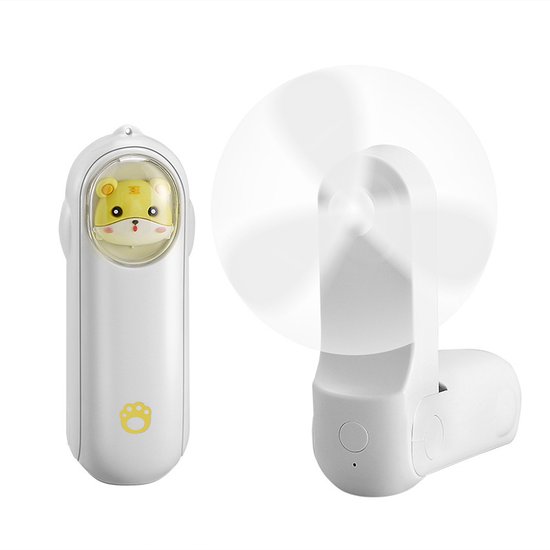 Tragbarer Ventilator, Mini-usb-ventilator, Batteriebetrieben, Tischventilator Mit Externem Akku, Weiß