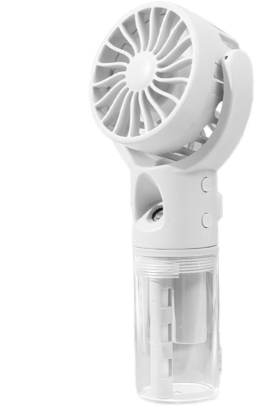 Tragbarer Handventilator Mit Wassernebel，usb-wiederaufladbarer Ventilator Mit 4 Geschwindigkeitsstufen，reisen Und Camping (weiß)