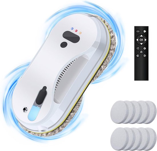 Fensterreiniger，fensterputzroboter，fensterreinigungsroboter 3800 Pa，3 Reinigungsmodi，geeignet Für Alle Glatten Oberflächen，10 Tücher (weiß)