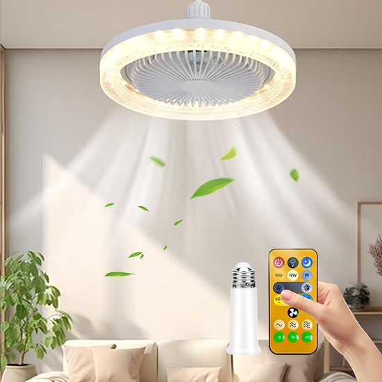 Deckenventilator Mit Beleuchtung – Leise – Fernbedienung – Aromatherapie – Weiß