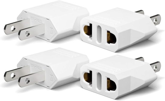 4-teiliges Reiseadapter-set: Usa-steckeradapter，frankreich-us-steckeradapter，us-us-steckeradapter，weiß