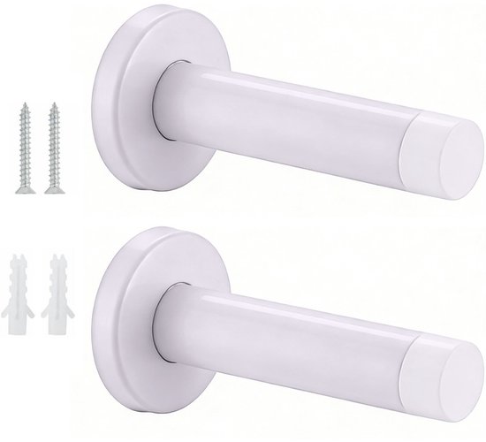 Robuste Türstopper – 2er-set – Weiß – Türstopper Aus Edelstahl – Zum Schutz Von Fußleisten – 90 X 50 Mm