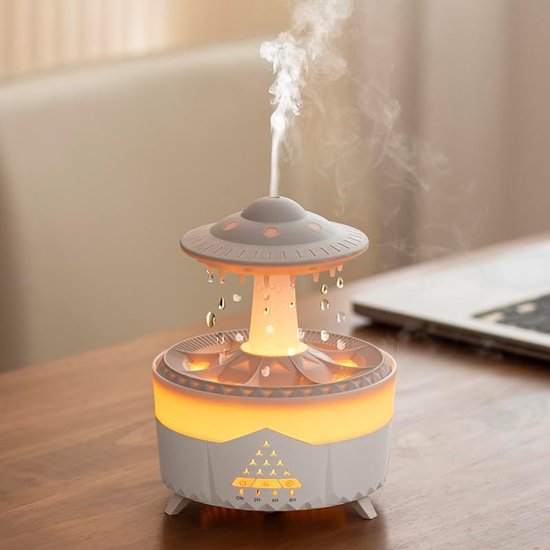 Luftbefeuchter，luftbefeuchter Mit Wolken-nachtlicht，3-in-1 Luftbefeuchter/duftöldiffusor/7-farben-nachtlicht，für Zuhause Und Büro (weiß)