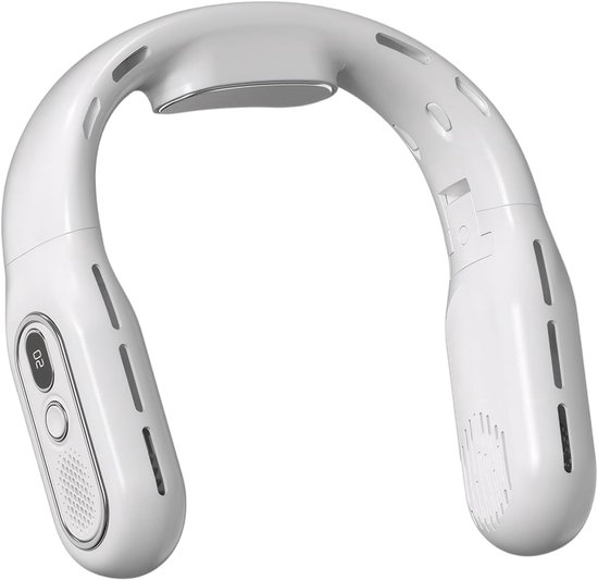 Zusammenklappbarer Nackenventilator，3 Geschwindigkeitsstufen，mini-usb-wiederaufladbarer Nackenventilator Mit Led-anzeige，reisen (weiß)