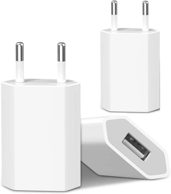 Usb-adapter，3-teilig，usb-stecker，5v-1a-adapter，usb-ladegerät，weiß，weiß
