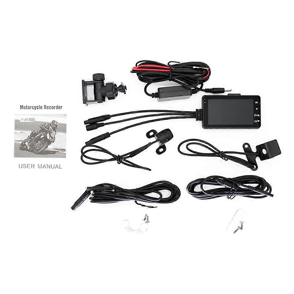 Motorrad-dvr-motorradkamera Mit Gps-fahraufzeichnung, Front- Und Rückfahrkamera, Schwarz