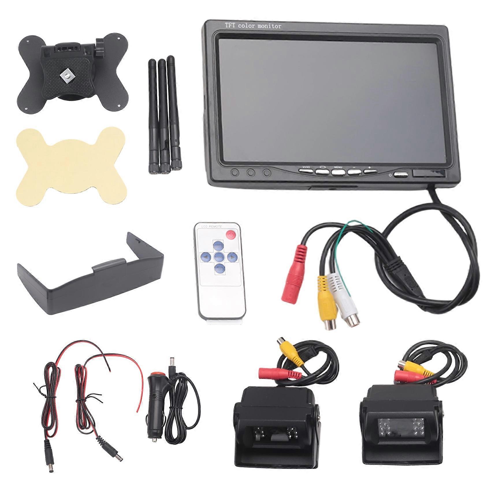 7-zoll-funkmonitor, Wasserdicht, Mit 2 Rückfahrkameras, Tft-lcd-monitor, Einparkhilfe Für Bus, Hausboot, Lkw Und Wohnmobil