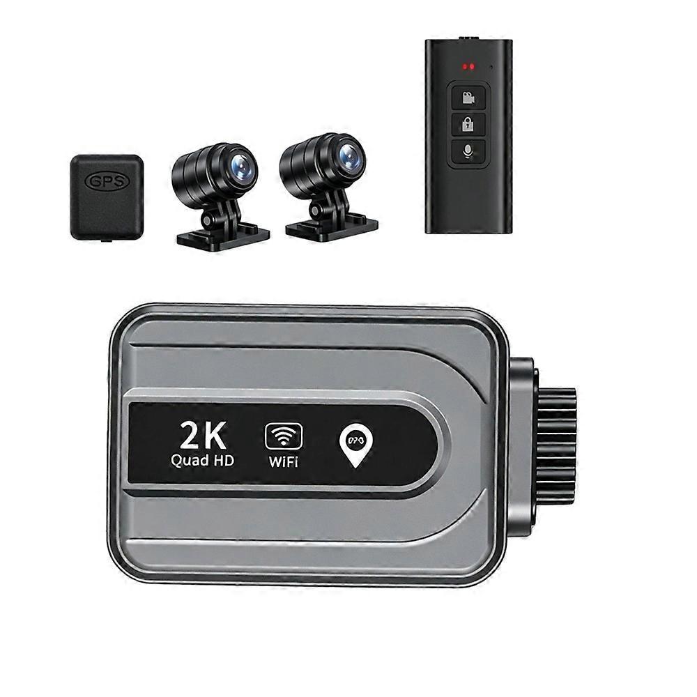2k Motorrad-dvr, Wasserdichte Ganzkörper-motorradkamera, Wlan, Gps, Dashcam, Front- Und Rückfahrkamera, Blackbox