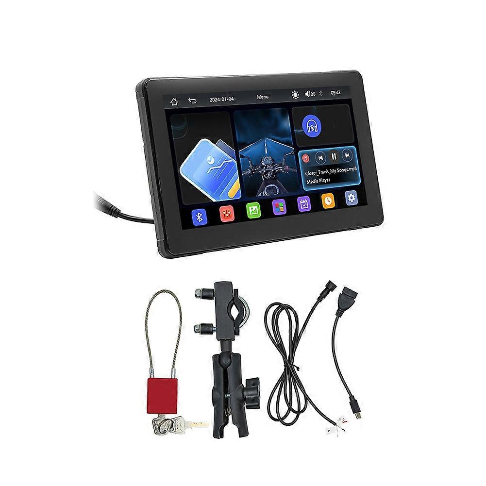 7-zoll-motorrad-dashcam Mit Dvr, Auto-gps-navigation, Hochauflösendem Ips-bildschirm, Dual-bluetooth-funktion Und Carport-funktion