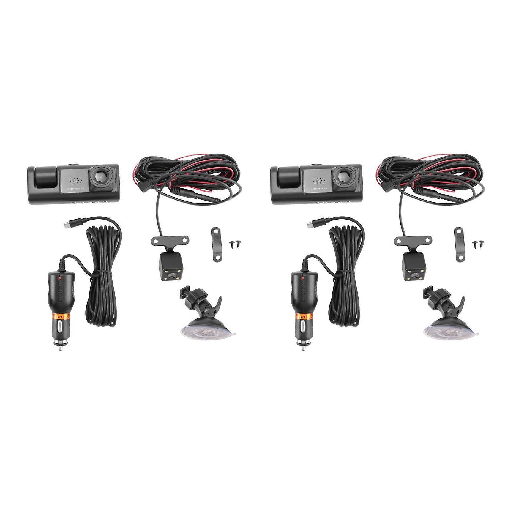 2x 3-kamera-auto-dvr 3-kanal Hd 1080p Front- Und Rückfahrkamera Mit Nachtsicht