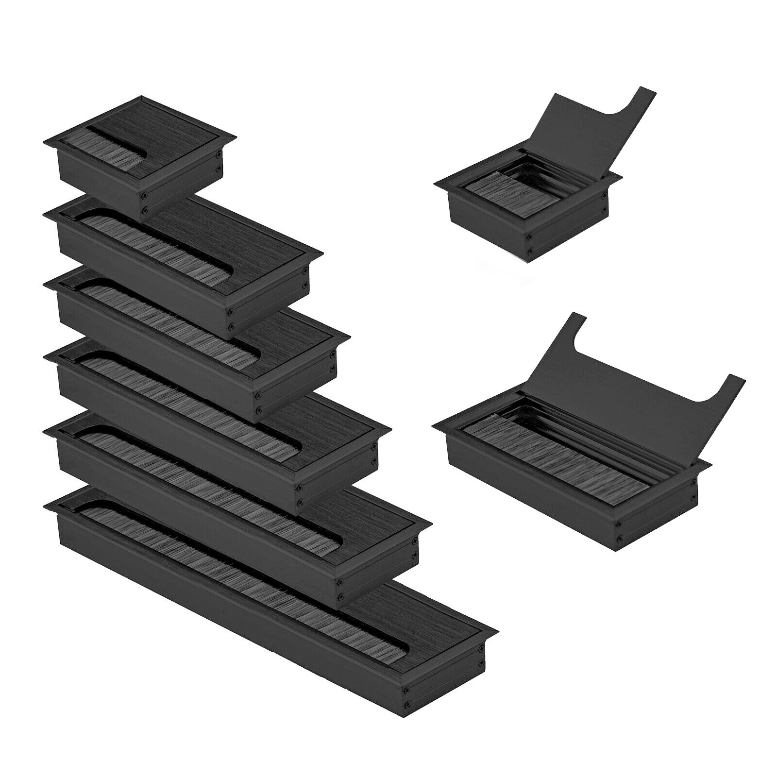 Aluminium Kabeldurchführung 80 Mm Schwarz 80 X 280 Mm